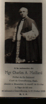 Carte mortuaire/Mortuary card Msgr Charles Maillard, P.D.