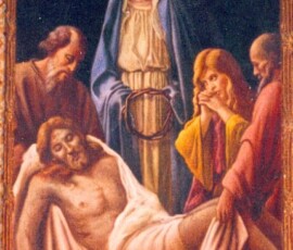 Jésus est mis dans le Sépulcre.
Jesus is placed in the sepulchre.