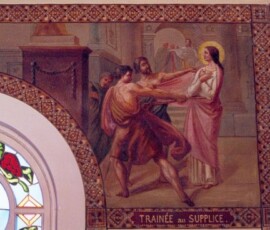 Trainée au supplice.
Dragged to her execution.